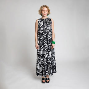 Merili dress, Kaari, black and white