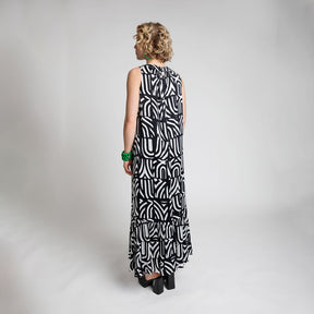 Merili dress, Kaari, black and white
