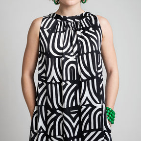 Merili dress, Kaari, black and white