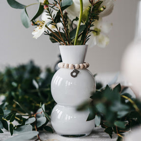 Kupla glass vase, white, 14 cm