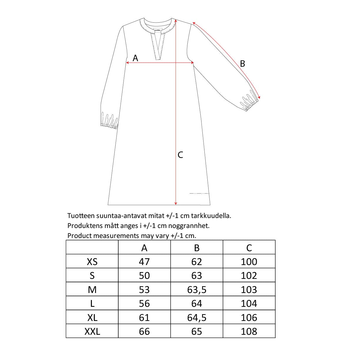 Nadja dress, Kaskadi, black and white