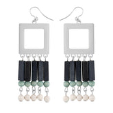 Nina earrings, black and teal