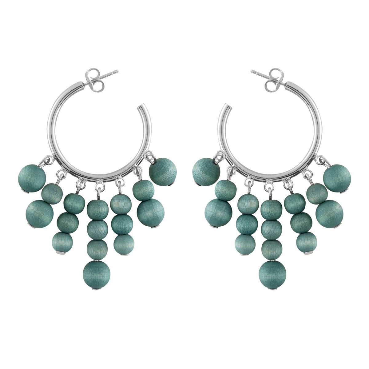 Gisella earrings, blue and green
