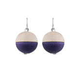 Leila earrings, wood and purple