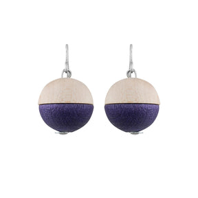 Leila earrings, wood and purple