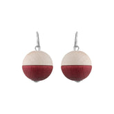 Leila earrings, wood and red