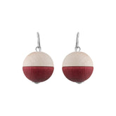 Leila earrings, wood and red