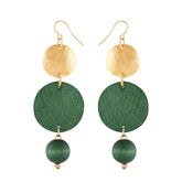 Ilta earrings, green and gold