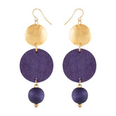 Ilta earrings, purple and gold