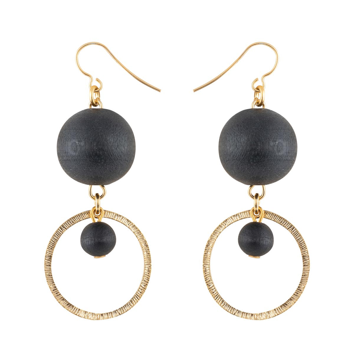 Ariana earrings, black and gold