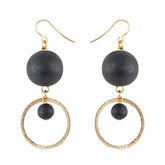 Ariana earrings, black and gold