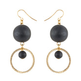 Ariana earrings, black and gold