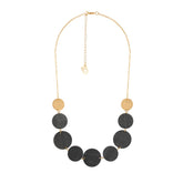 Ilta necklace, black and gold