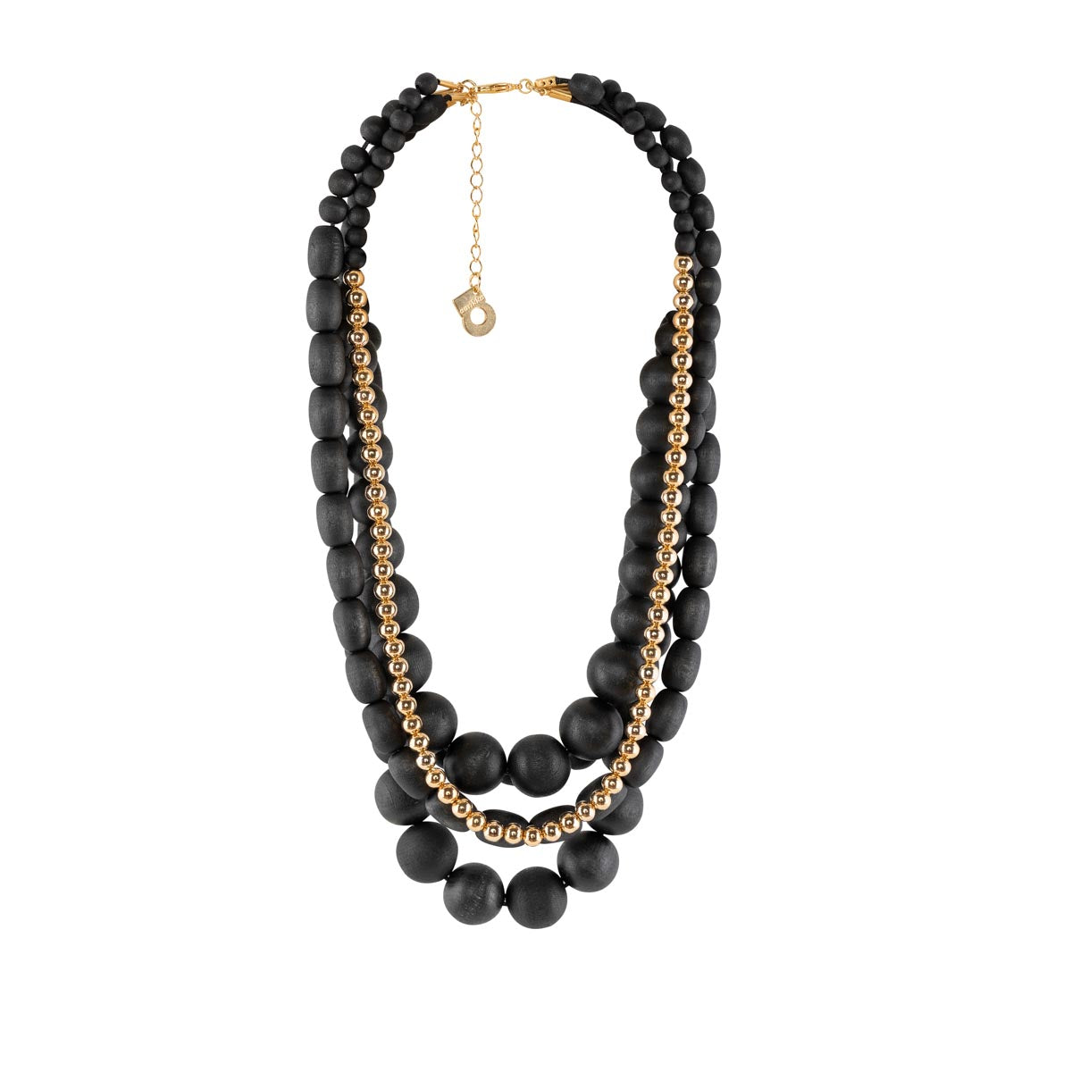 Casandra necklace, black and gold
