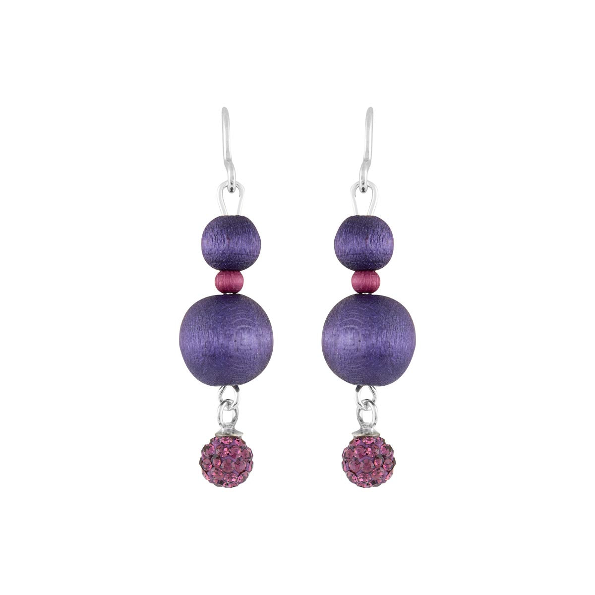 Tuike earrings, dark purple