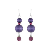 Tuike earrings, dark purple