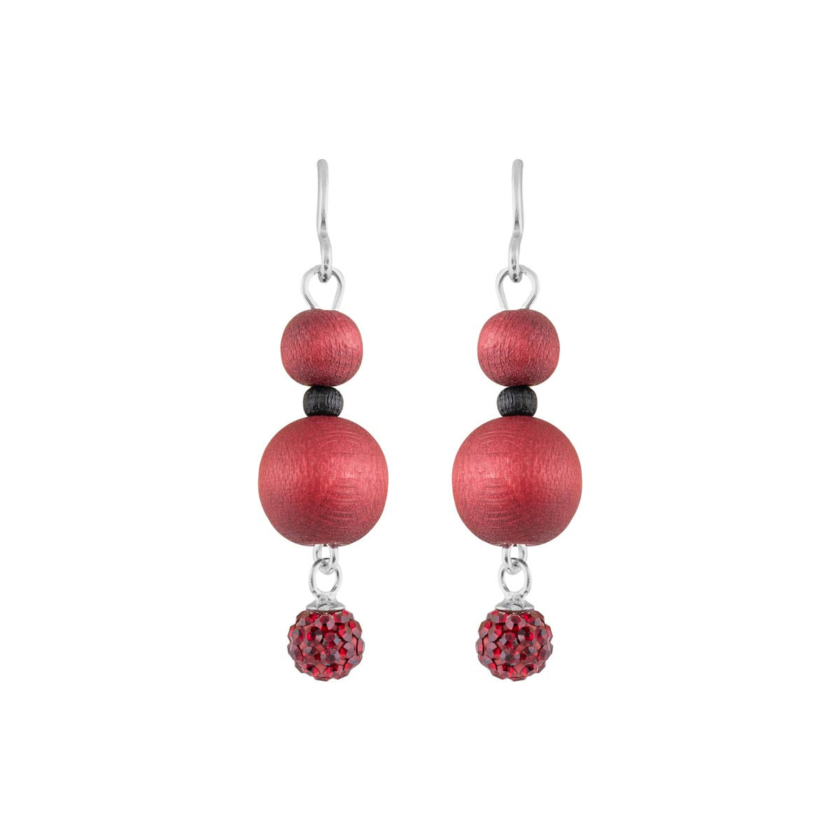 Tuike earrings, wine red