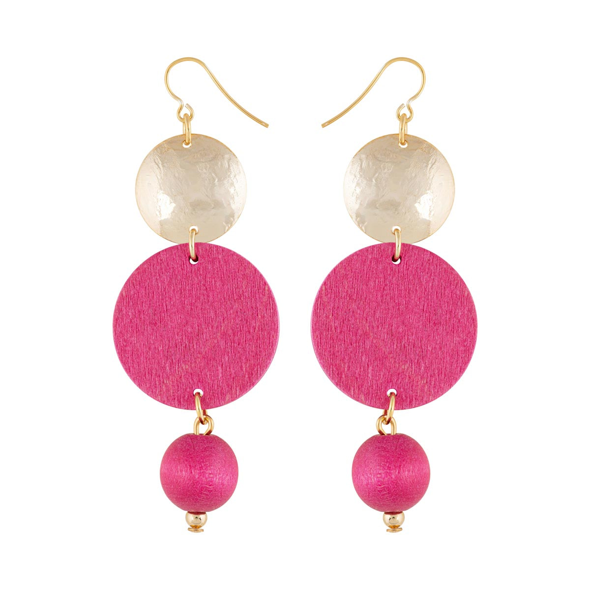 Ilta earrings, pink and gold