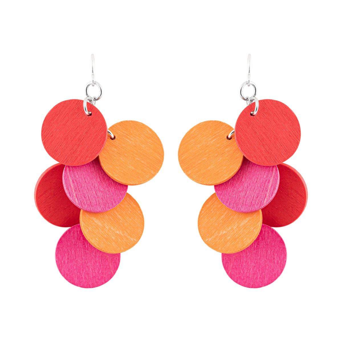 Juolukka earrings, shades of red