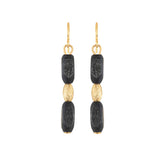 Elvira earrings, black and gold