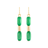 Elvira earrings, green and gold