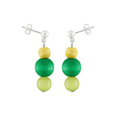 Irene earrings, shades of green