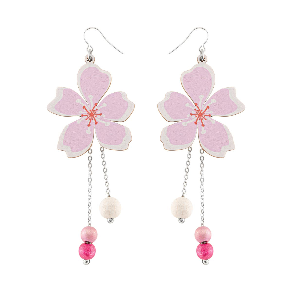 Kirsikankukka earrings, shades of pink