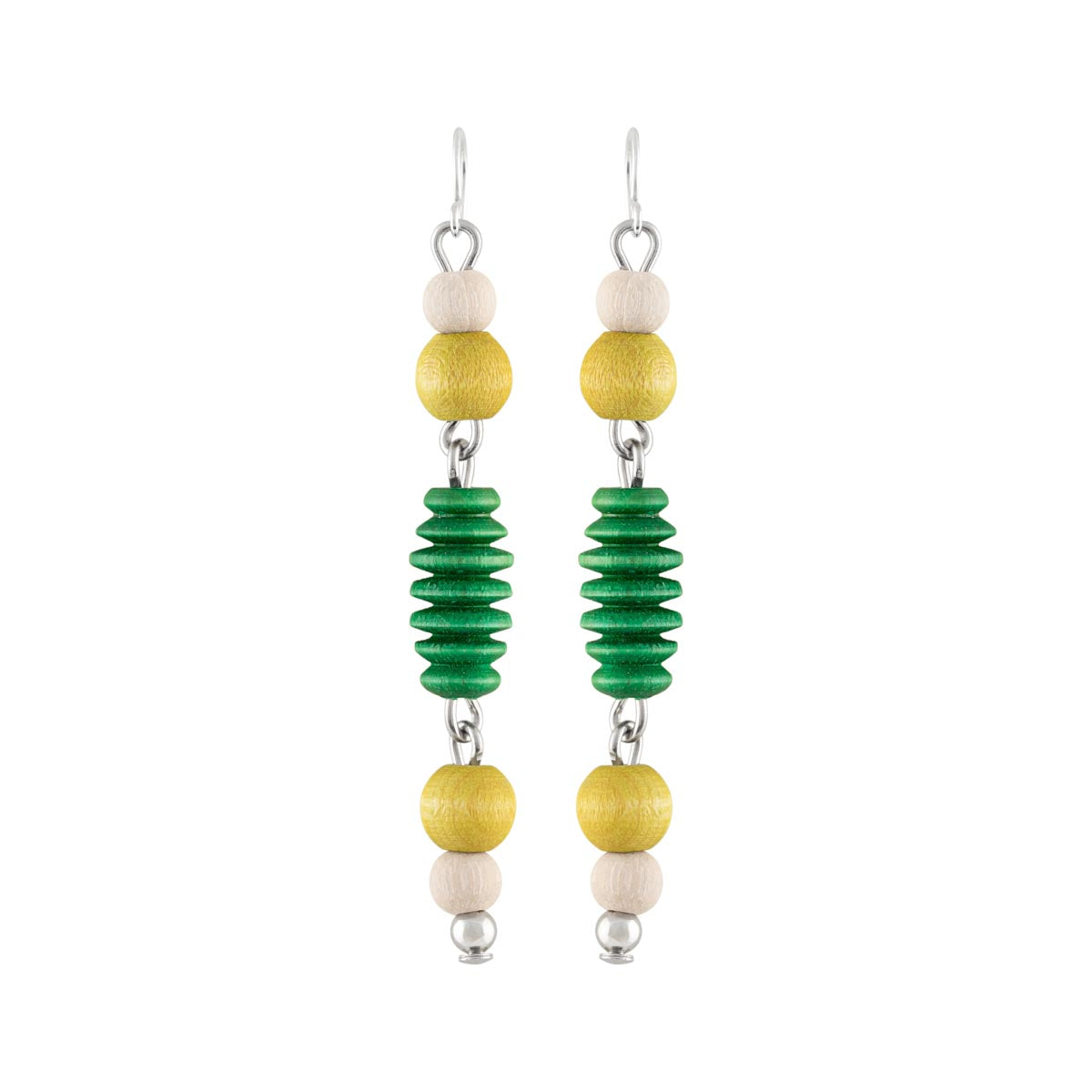 Tuire earrings, green and yellow