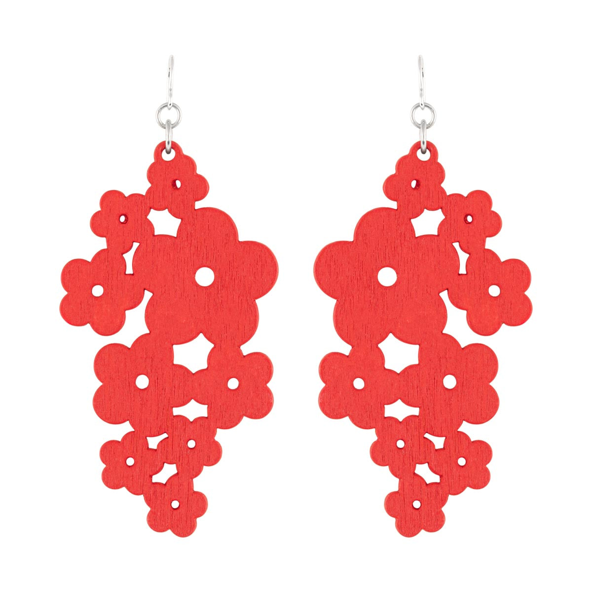 Kukkaset earrings, red