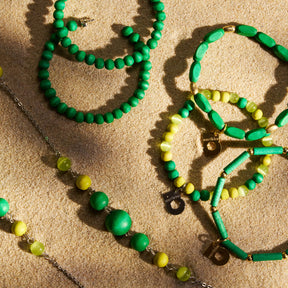 Irene necklace, shades of green