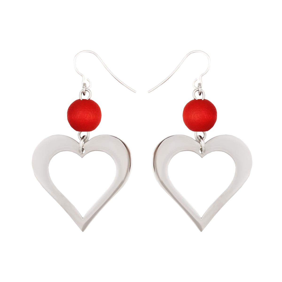 Valentine earrings, red
