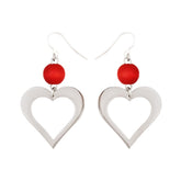 Valentine earrings, red
