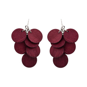 Juolukka earrings, plum red