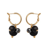 Lydia earrings, black and gold