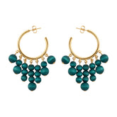Gisella earrings, dark turquoise and gold