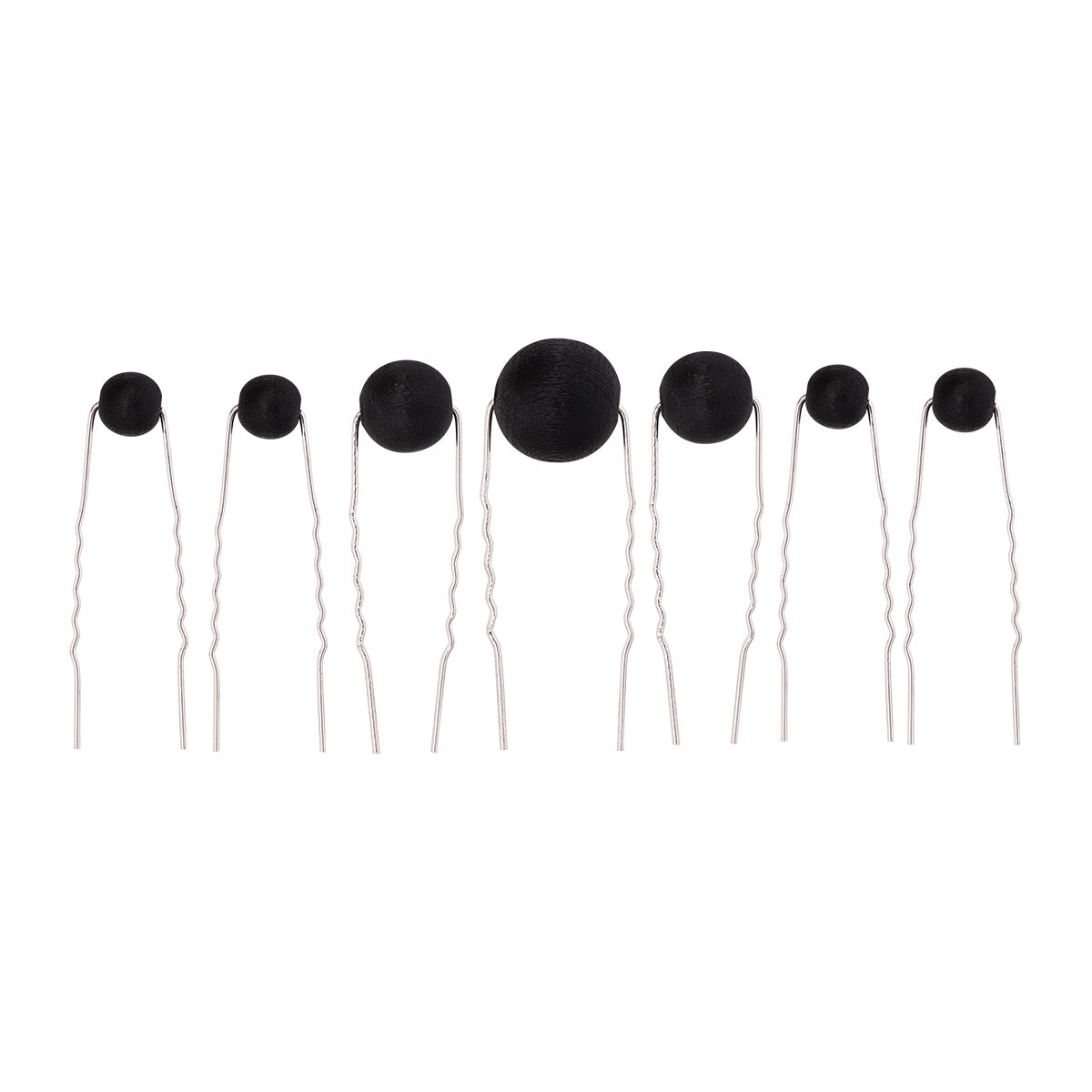 Pioni hair pins, 7 pcs, black