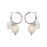 Lydia earrings, ecru and silver