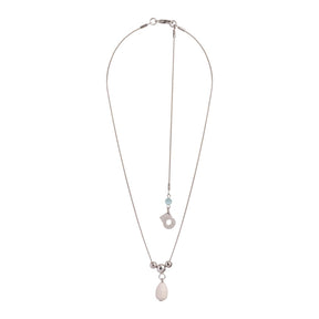 Onnenpisara necklace, ecru and silver