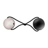 Pom pom hair band, black and silver