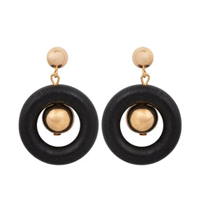 Signe earrings, black and gold