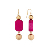 Saimi earrings, pink and gold