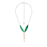 Kielo necklace, ecru and green