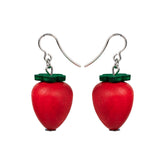 Mansikka earrings, red
