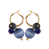 Lydia earrings, blue and blue-grey