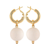 Valma earrings, ecru and gold