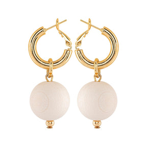 Valma earrings, ecru and gold