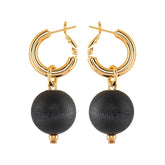 Valma earrings, black and gold