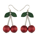 Kirsikka earrings, wine red