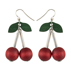 Kirsikka earrings, wine red