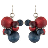 Marjukka earrings, shades of red and blue